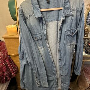 Plus size denim button up.